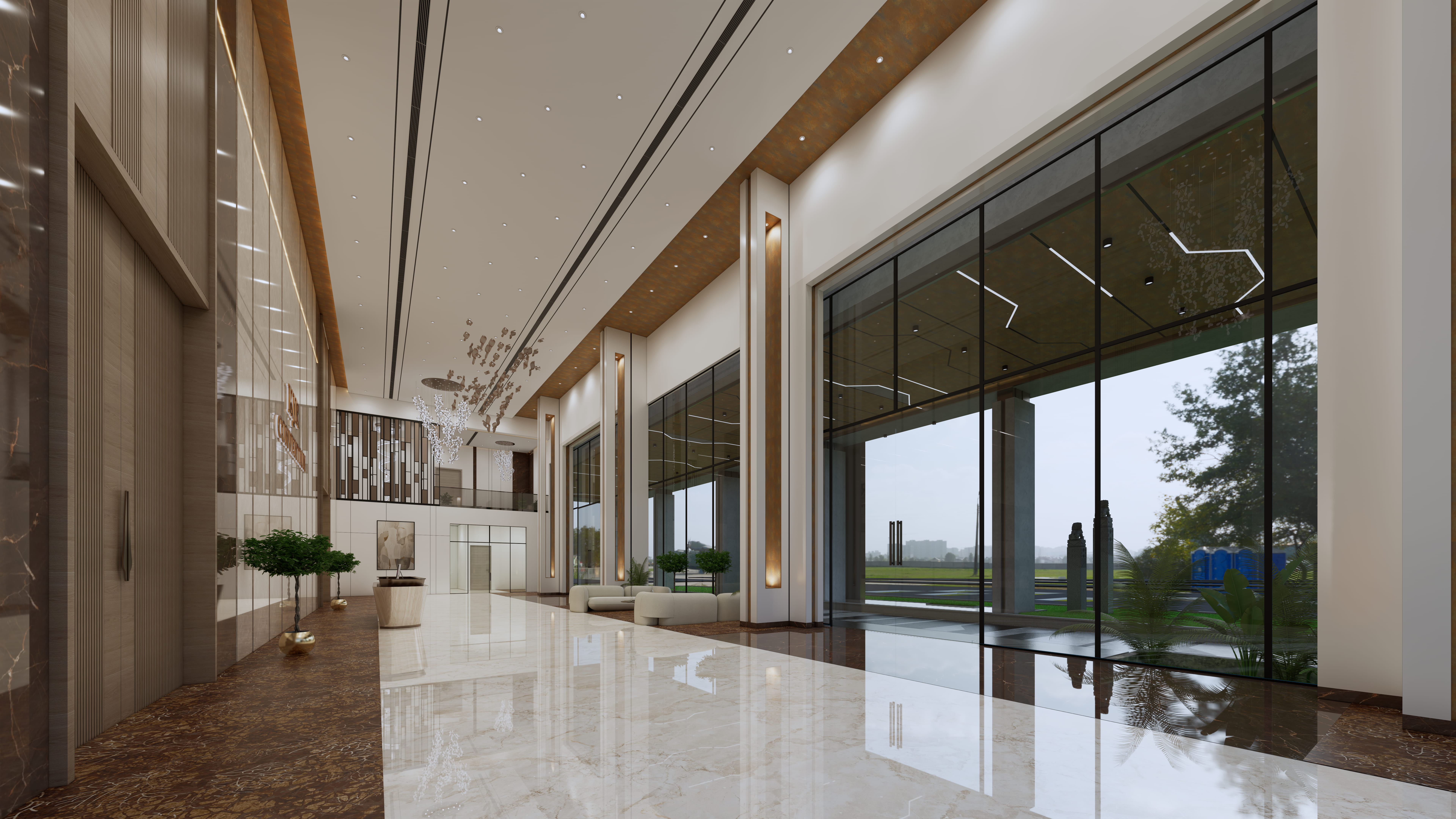Lobby Glass Wall & Lounge
